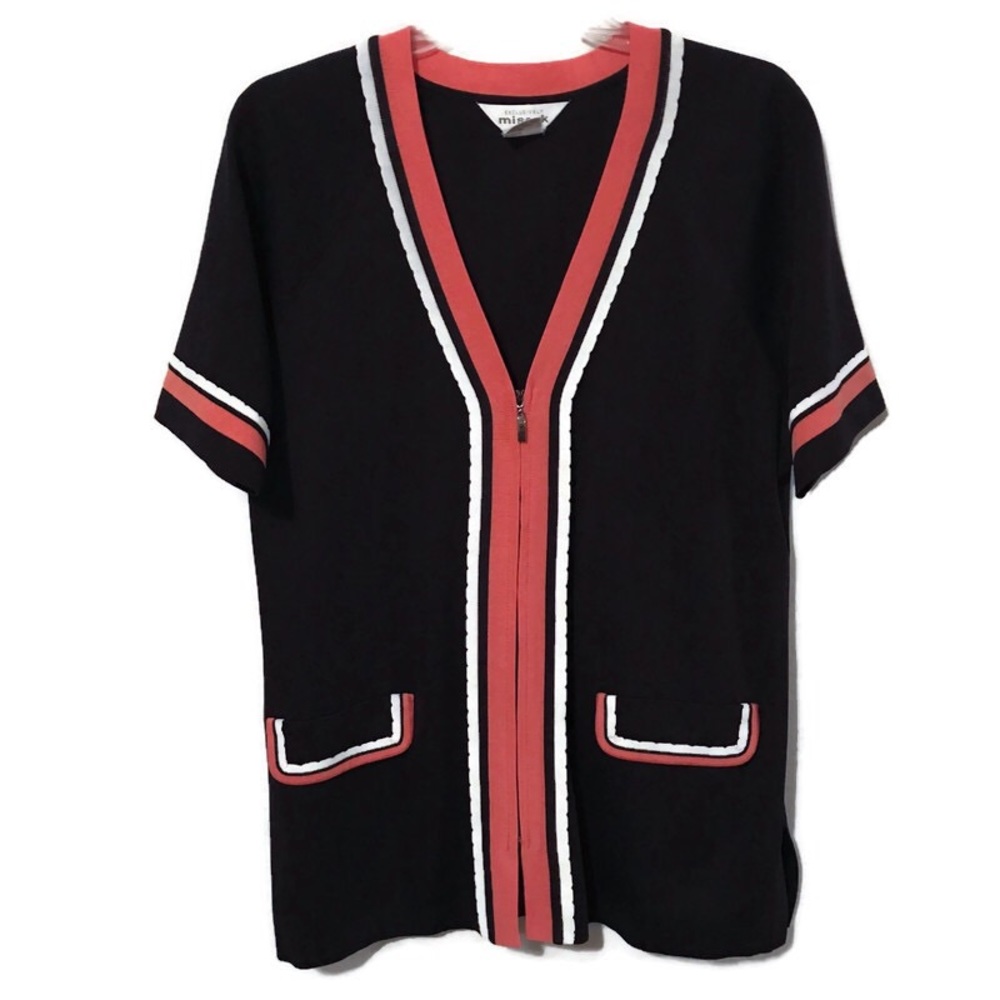 EXCLUSIVELY MISOOK ZIPPERED BLAZER SIZE L BLACK